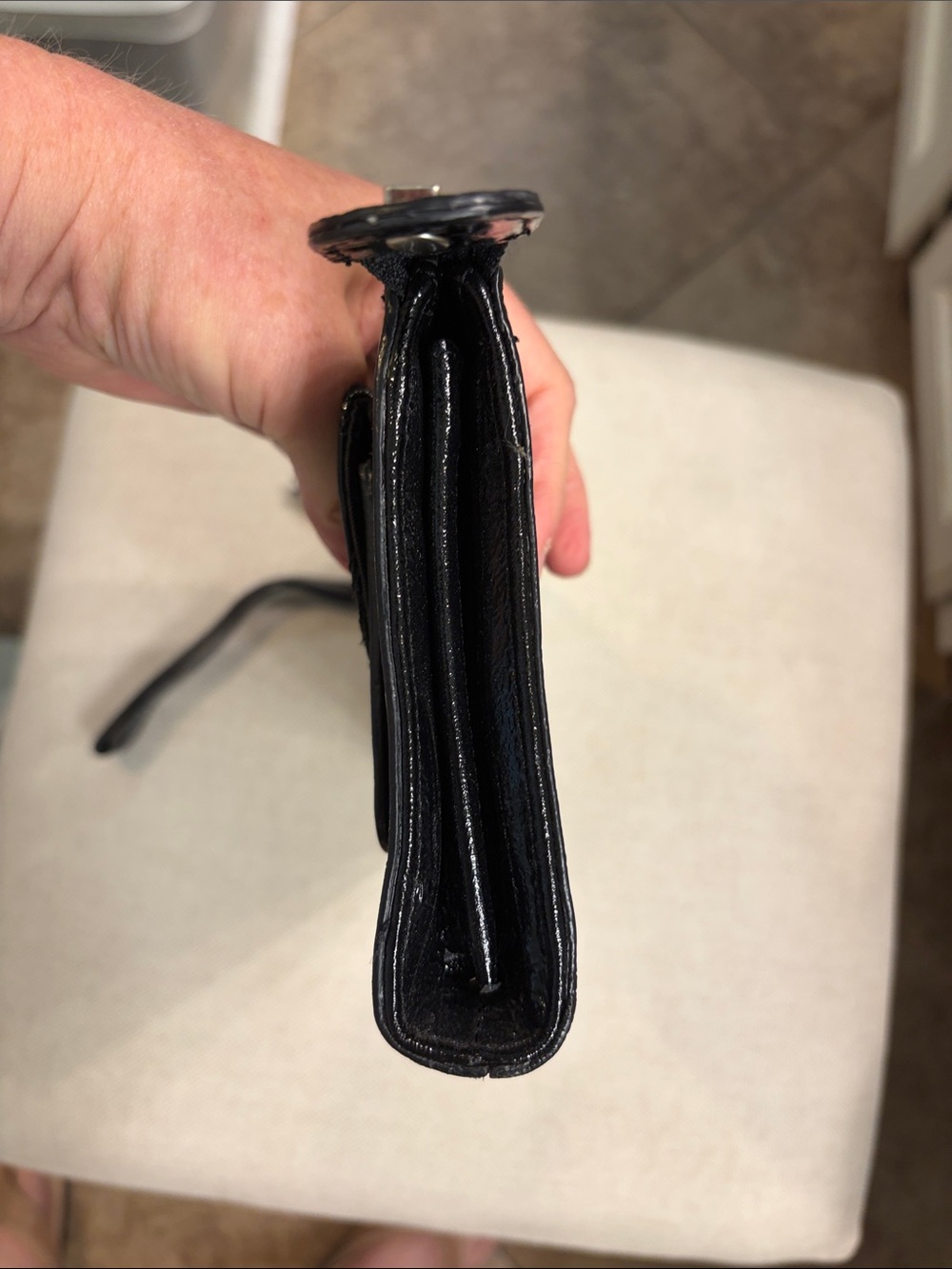 Talbots Black Patent Leather Wristlet Clutch - Picture 4 of 11